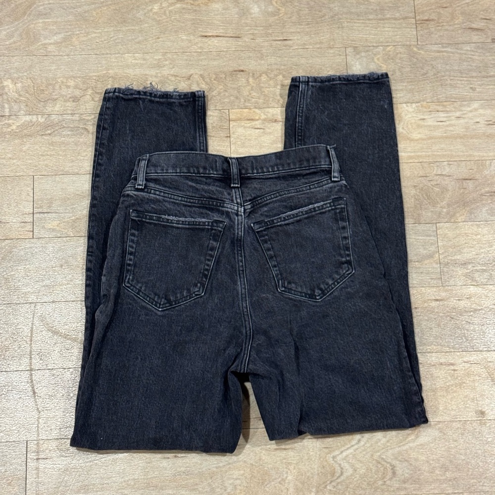 Abercrombie & Finch The Dad High Rise Curvy Love Black Jeans Size 25/0R - Picture 3 of 4